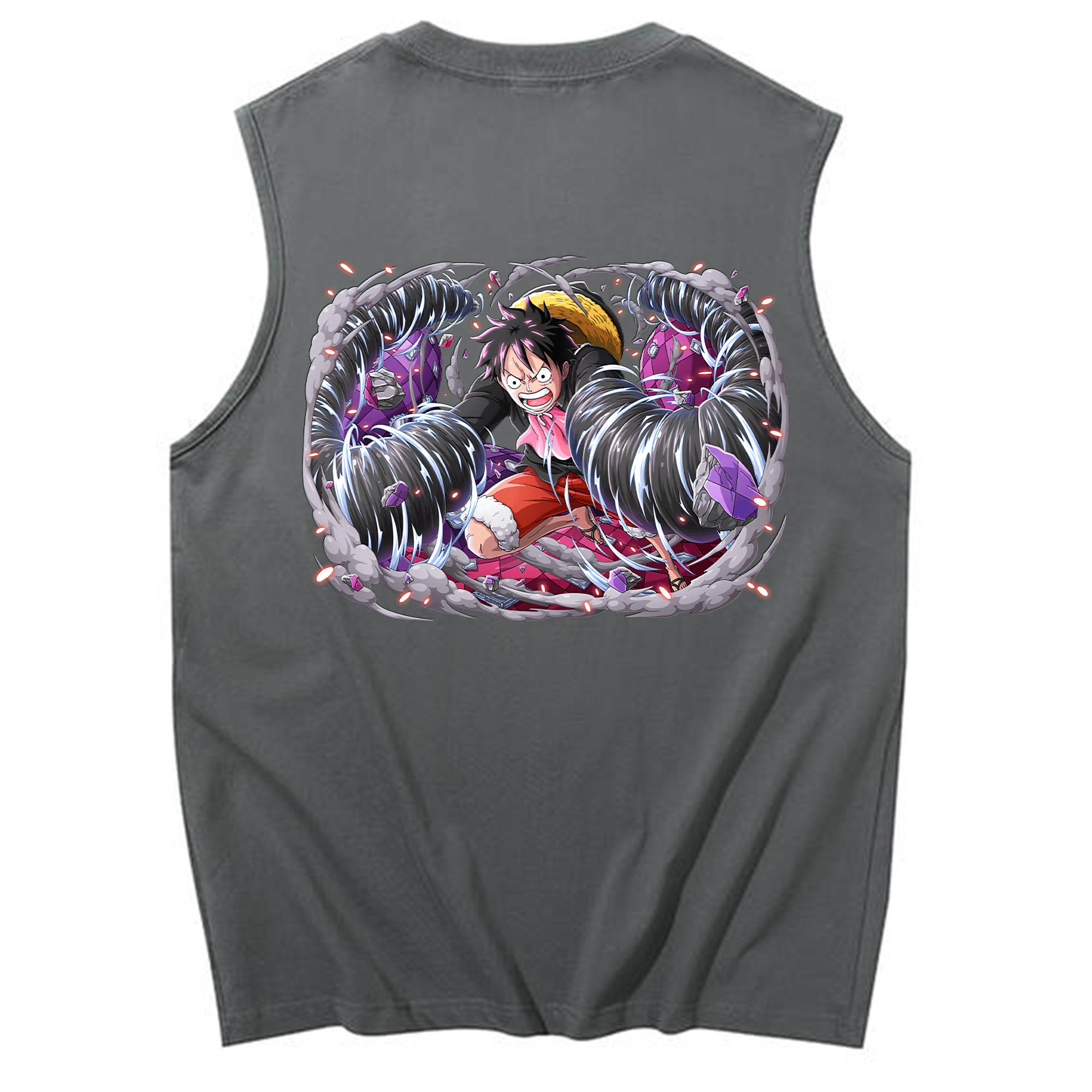 ワンピース モンキー・D・ルフィ ONE PIECE Monkey D. Luffy コットン100％タンクトップ（背面プリント）